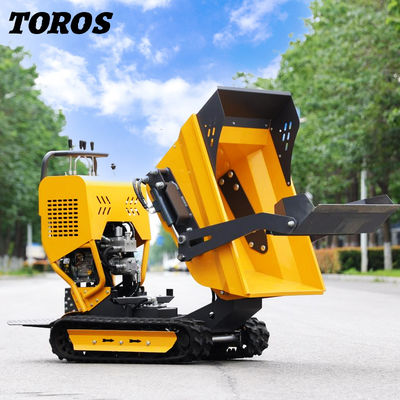 Yellow 0.5-0.8 Tons Tracked Mini Dumper With Air / Hydraulic Brakes