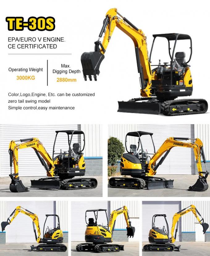 Mini Excavator 3.5 ton Kubota Engine Small Excavation CE EPA EURO5 ...